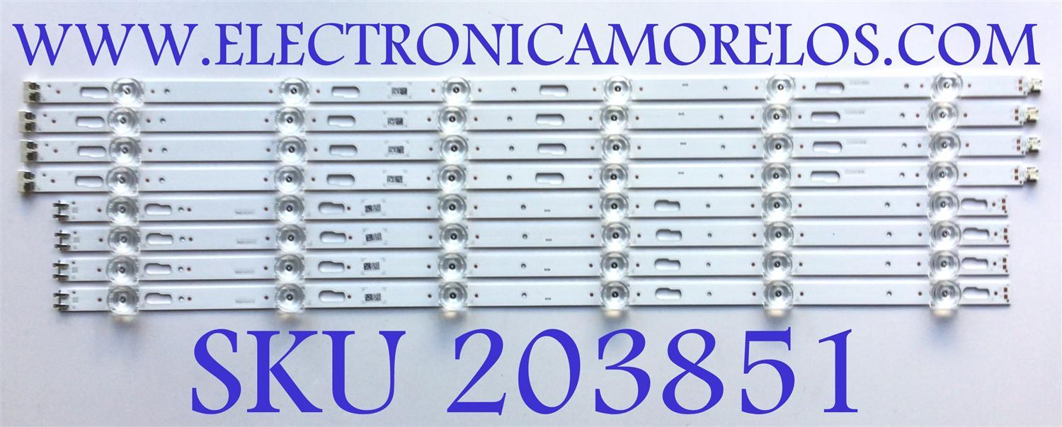 KIT DE LED'S PARA TV SAMSUNG / NUEVOS ORIGINAL  8 PZ / NUMERO DE PARTE BN96-50458A / BN96-50459A / V0T7-580MA-R0 / V0T7-580MB-R0 / GS-AL2 / PANEL CY-BT058HGCV1H / CY-BT058HGPV1H / MODELO UN58TU7000FXZA XC04